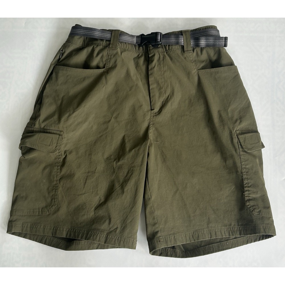 Orvis tech Olive green belted cargo shorts Men's Size 34